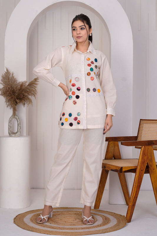 Luna White printed co-ord set