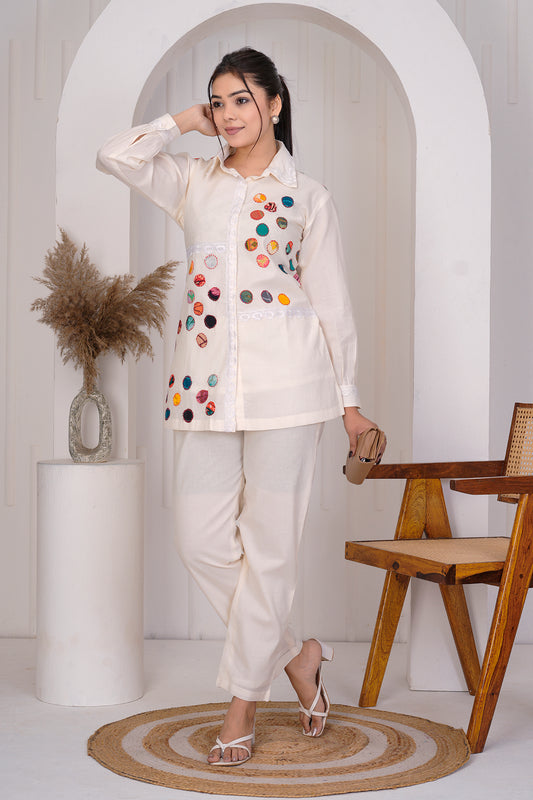 Luna White printed co-ord set