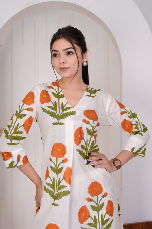 Megh white ethnic co-ord set