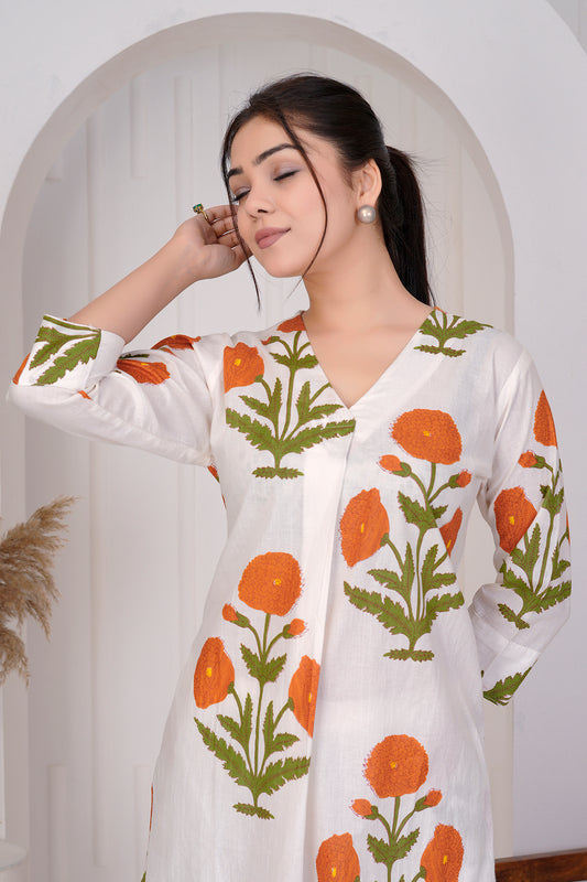 Megh white ethnic co-ord set