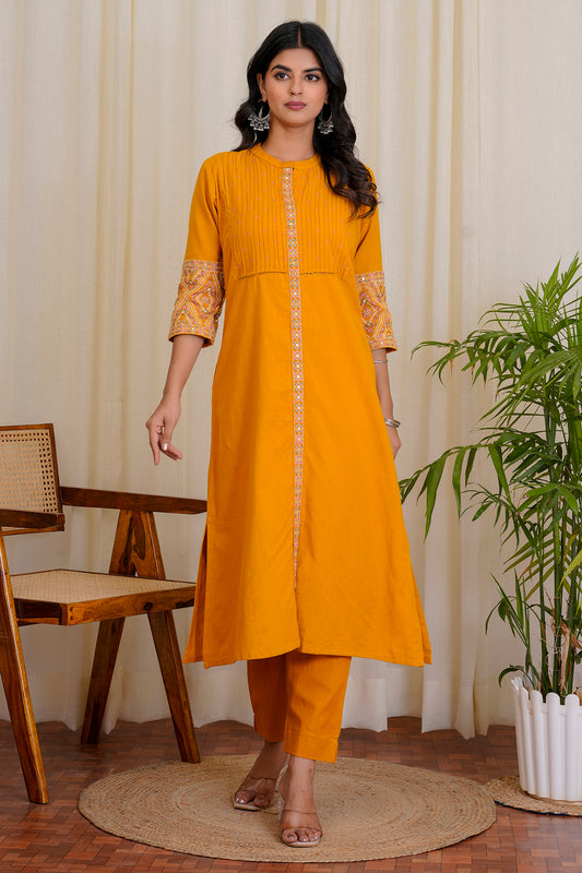 Ziya Yellow straight kurta women