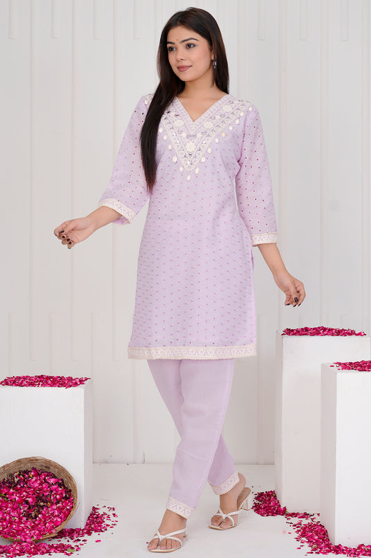 Jyotsna Soft Lavender co-ord set for women