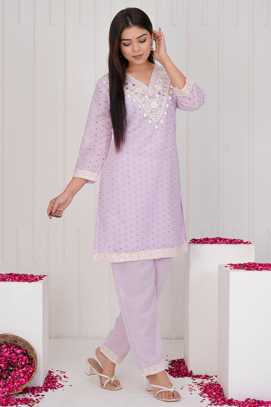 Jyotsna Soft Lavender co-ord set for women