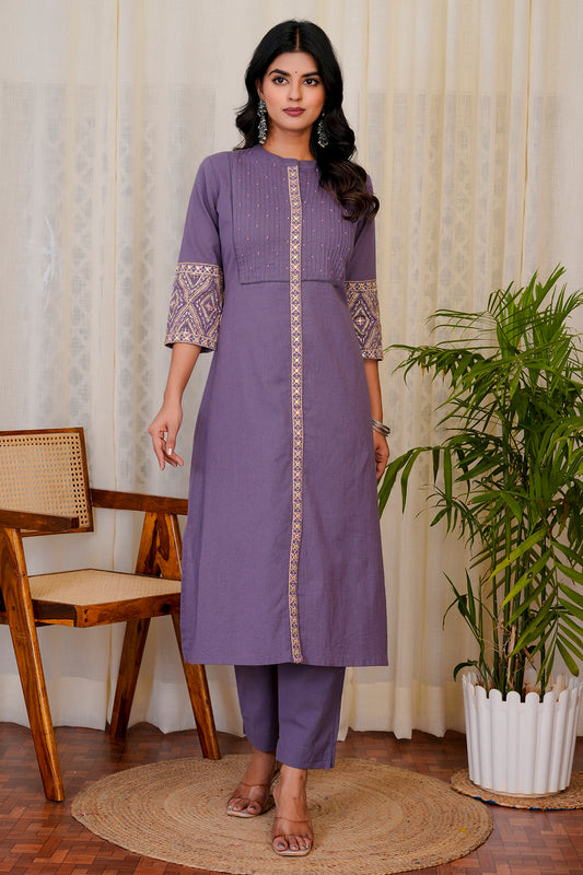 Ziya Purple straight kurta with pants