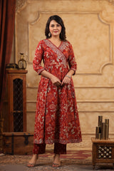 Noor Red Maroon Angrakha Suit