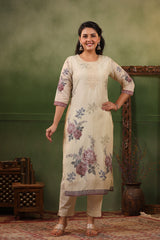 Arzoo Dover white organza suit with dupatta