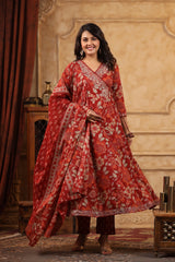 Noor Red Maroon Angrakha Suit