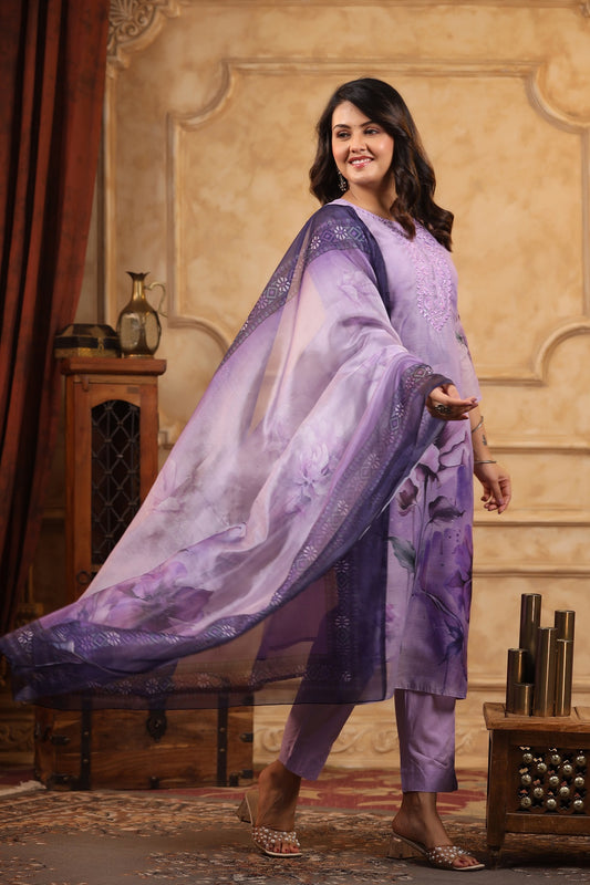 Tarang Orchid Purple  straight cut kurta pants