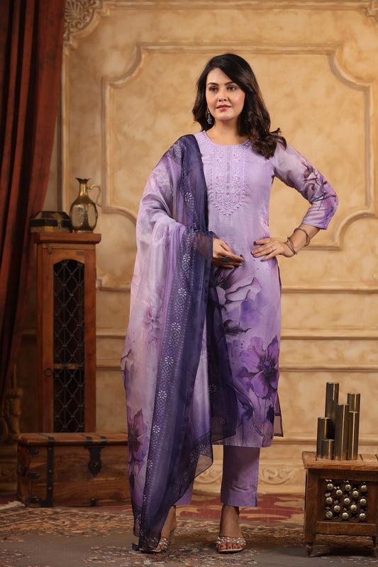 Tarang Orchid Purple  straight cut kurta pants