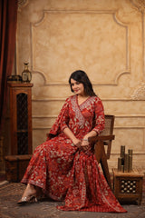 Noor Red Maroon Angrakha Suit