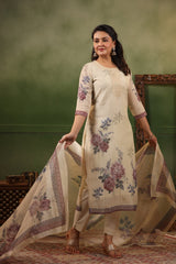 Arzoo Dover white organza suit with dupatta