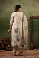Arzoo Dover white organza suit with dupatta