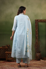 Heer Ice Blue cotton anarkali suit