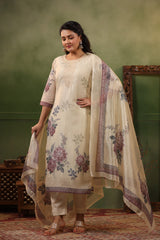 Arzoo Dover white organza suit with dupatta