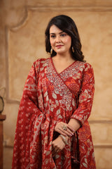 Noor Red Maroon Angrakha Suit