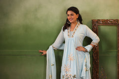 Heer Ice Blue cotton anarkali suit