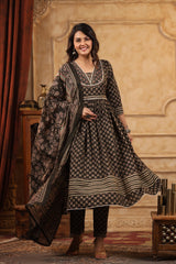 Roop cotton anarkali suit for women with duppatta