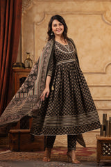 Roop cotton anarkali suit for women with duppatta