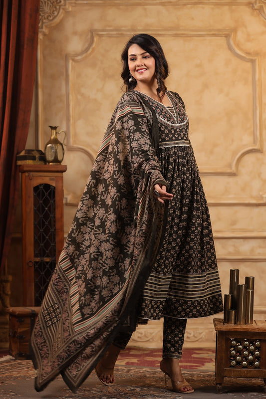 Roop cotton anarkali suit for women with duppatta