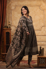 Roop cotton anarkali suit for women with duppatta