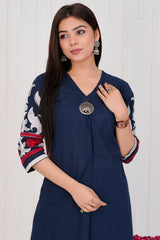 Azure Royal Blue A-Line Kurti