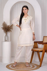 Jasmine Off-white cotton co-ord set