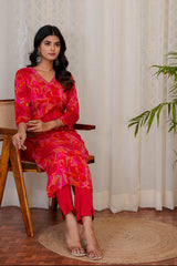 Chandni Red straight cut suits