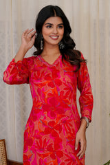 Chandni Red straight cut suits