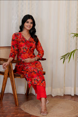 Gulnaar Maroon straight kurta with pants