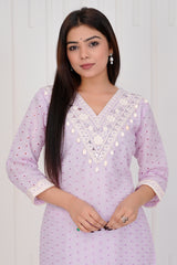 Jyotsna Soft Lavender co-ord set for women