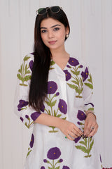Megh white co-ord set for women