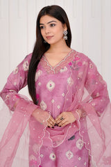 Adaa Soft Berry straight suit sets