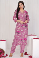 Adaa Soft Berry straight suit sets