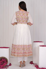 Blossom Mulmul Cotton anarkali suit set