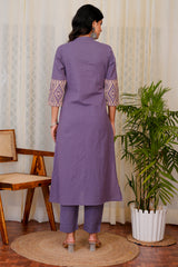 Ziya Purple straight kurta with pants