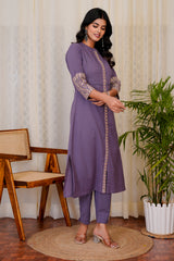 Ziya Purple straight kurta with pants