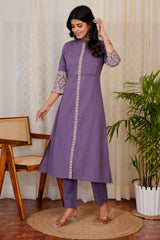 Ziya Purple straight kurta with pants