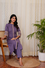 Ziya Purple straight kurta with pants
