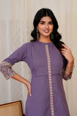 Ziya Purple straight kurta with pants