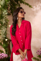 Red Viscose Muslin Co-ord Set