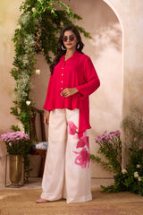 Red Viscose Muslin Co-ord Set