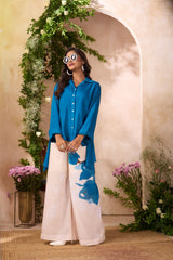 Blue Viscose Muslin Co-ord Set