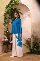 Blue Viscose Muslin Co-ord Set